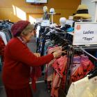 Salvation Army Oamaru Family Store volunteer Elaine Carter works at the shop’s temporary space at...