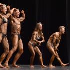 Bodybuilders (from left) Delaine and Mike Tabb, and Nora and Patrick Bishop compete in the...