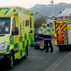 A motorcyclist was hurt after a crash on Fawcett St this evening. Photo: Linda Robertson