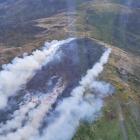 An aerial image taken of the fire near Flagstaff today. Photo: Fire and Emergency New Zealand