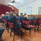 Meeting chairman Ben Kepes on his feet during Waipara's Meet the Candidates gathering. Photo:...