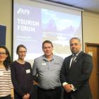 The AF8 project team of (from left) Caroline Orchiston, Alice Lake-Hammond and Angus McKay,...