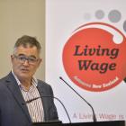 Dave Cull speaks at the announcement of the DCC living wage this afternoon. Photo: Gerard O'Brien
