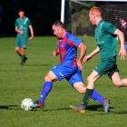 Mid Canterbury United striker Luke Martin bagged two goals on Saturday and was a sharp shooter...
