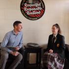 North Otago Federated Farmers vice-president Jared Ross discusses rural matters with Waitaki...