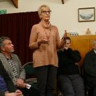 Council candidates look on as incumbent councillor Penny Clark makes her pitch to Glenorchy...