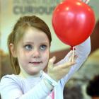 Neve Ramshaw (5), of Grant's Braes School, shows that amazing things can be done with a balloon,...