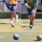 Ryan Bester (left) and Aaron Wilson in action at the North East Valley Bowling Club last year....