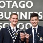 Oak Cologne's Ben Mason (18, left) and Thomas Geary (17) claimed the top spot at the Otago...