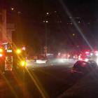 Emergency services attend the scene of a serious crash on Corstorphine Rd this evening. Photo:...