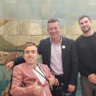 From left: Joshua Perry, National list MP Michael Woodhouse and Mr Perry's carer Tim Marshall....