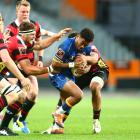 Vilimoni Koroi of Otago tries to break through the Canterbury defence. Photo: Getty Images
