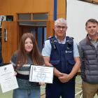 Mackenzie Hinde after receiving her award. She is with, from left, former Hurunui mayor Winton...