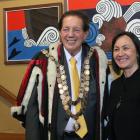 Mayor Sir Tim Shadbolt and Deputy Mayor Toni Biddle at the Murihiku marae where the Invercargill...