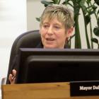 Lianne Dalziel in council chambers. Photo: Geoff Sloan