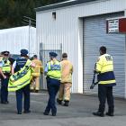 Emergency services attend an explosive chemical alert in Kenmure, Dunedin yesterday. PHOTOS:...