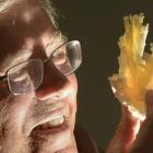 Otago Rock and Mineral Club president Les Gibson with a piece of aragonite, at the New Zealand...