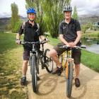 Central Otago Queenstown Trail Network project managers Tim Dennis (left) and David Howard put a...