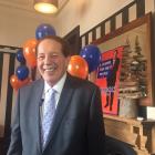 Invercargill Mayor Tim Shadbolt celebrating his victory today. Photo: Luisa Girao 