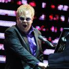 Sir Elton John belts out a hit in Dunedin's Forsyth Barr Stadium last night. Photo by Craig Baxter.