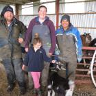 Calving is in full swing. Balfour 50/50 sharemilkers (from left) Nick and Anieka Templer, with...