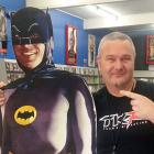 Former Valley Video manager Glen Edmondson poses with Batman. Photo: Supplied