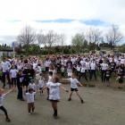 Participants in the first Night 'n Day Rainbow Run to be held in Wanaka had a warm-up session...