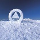 The first of 12 sculptures that make up the Fine Line project on Mt Ngauruhoe.  PHOTO: MARTIN...