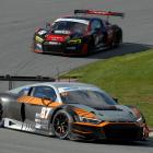 The Audi R8 driven by Highlands Motorsport Park's professional driver, Andrew Waite, leads...