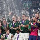 The South African team celebrate their victory in the World Cup final. Photo: Reuters