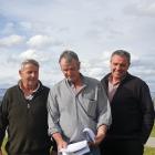 Omakau Recreation Reserve committee members (from left) Ross Naylor, chairman Ralph Milne and...