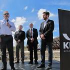 Celebrating the opening of LeoLabs' space radar in Naseby last month are (from left), Ministry of...