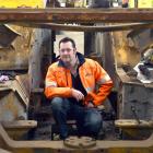 Site Weld founder Adrian Olsen in a Cat R1700 underground loader being refurbished for sale...