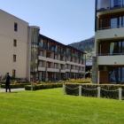 Police at the Novotel Queenstown Hotel, where a young girl fell from a balcony today. Photos:...