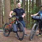 Mike Maguire (left) and business partner Phil Gallagher with their bike bag system. Photos:...