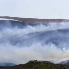 Up to 11 helicopters were battling the blaze near Middlemarch on Saturday afternoon. PHOTO:...