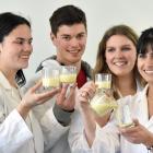 University of Otago food science department students (from left) Annabel Harnett (21), James...