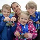 Mrs Dinnissen won nine medals at the Oceanian Master Athletics Champs. Photo: Geoff Sloan. 