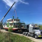 The Kaiapoi River Queen was finally launched at the Kaiapoi River on Monday by crew from Smith...