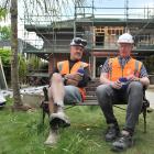 A quick break for Logic Group construction manager Neville Bray (left) and project manager Andrew...