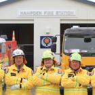 Hampden Volunteer Fire Brigade third officer Mark Brady (left), chief fire officer Shane Trimble,...