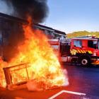 A burning couch in North Dunedin. Photo: ODT files