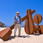 Arrow Junction sculptor Morgan Jones and his award-winning work The Sun Also Rises on Sydney's...