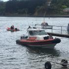 Search boats head out from Company Bay to look for a possible sighting of a person in Otago...