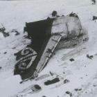 The tail of the plane from the Erebus disaster.