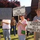 Dozens of residents gathered at Alexandra’s Pioneer Park on Saturday to protest the Government’s...