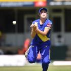 Otago’s Emma Black drops a catch during her side’s twenty20 match against Canterbury at Molyneux...