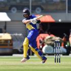 Otago all-rounder Anaru Kitchen pulls the ball during his side’s twenty20 match against...