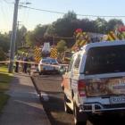 Emergency services at the scene in Gore last night. Photo: Supplied