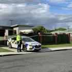 A cordon remains in place at the property on Oreti St this morning. Photo: Abbey Palmer